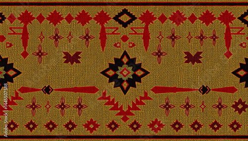 Ethnic Textile Design with Geometric Patterns