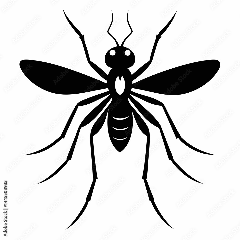 Obraz premium Vector Illustration Simple Mosquito Silhouette