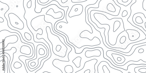 Topographic map background geographic line map with elevation assignments. Black and White background with topographic wavy pattern design. paper texture Imitation of a geographical map shades.