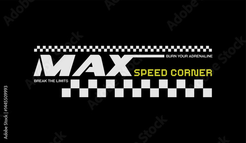 Max speed, abstract typography motivational quotes modern design slogan. Vector illustration graphics print t shirt, apparel, background, poster, banner, postcard or social media content.