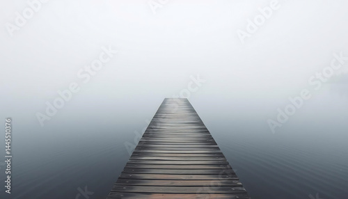 Obraz na płótnie Foggy Morning on a Wooden Pier w salonie