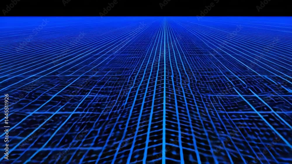 Abstract blue grid lines digital design perspective visual