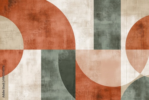 Modern geometric pattern with earthy-toned overlapping circles