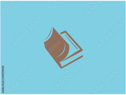 Simple Icon of Stacked Books on white  Background . A minimalist icon of  books stacked vertically on a plain gray and white  background. 