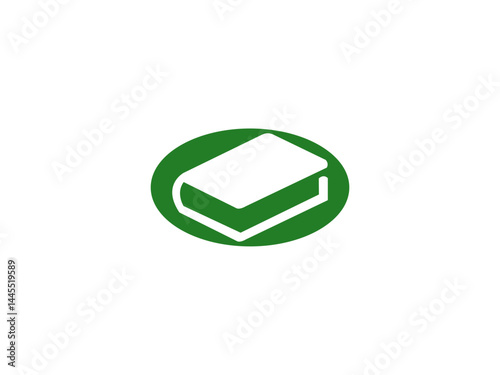 Simple Icon of Stacked Books on white  Background . A minimalist icon of  books stacked vertically on a plain gray and white  background. 