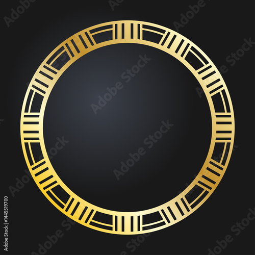 Beautiful round golden frame. Festive design. Gold border. Round frames vector