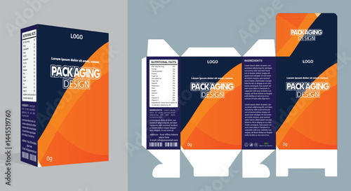 Supplements and box design, Package design template, box outline, Box Packaging design, Label design, healthcare label, packaging vector.