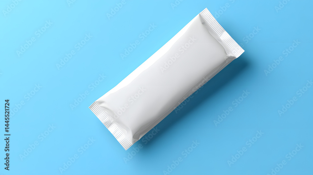 Top view white bar snack packaging template design Top view white bar snack packaging template design