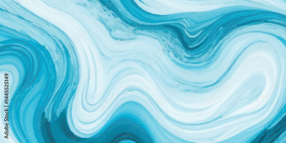 Watercolor wash blending sea and sky elements in delicate blue and white tones. Soft Blue Watercolor Ocean Waves with White Foam Accents in a Flat Tropical Splash Style Watercolor wash blending sea and sky elements in delicate blue and white tones. Soft Blue Watercolor Ocean Waves with White Foam Accents in a Flat Tropical Splash Style