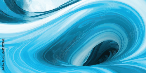 Watercolor texture of soft blue ocean waves, seamlessly blended with white hues to represent the gentle motion of a tsunami wave, Seamless Blend of Oceanic in a Soft Watercolor Wave for Tropical Theme