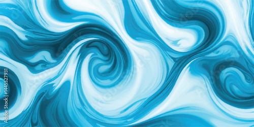 Watercolor texture of soft blue ocean waves, seamlessly blended with white hues to represent the gentle motion of a tsunami wave, Seamless Blend of Oceanic in a Soft Watercolor Wave for Tropical Theme
