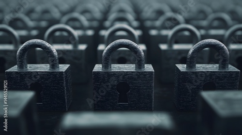 Obraz na płótnie Secure network of digital padlocks symbolizing cybersecurity and innovation w salonie