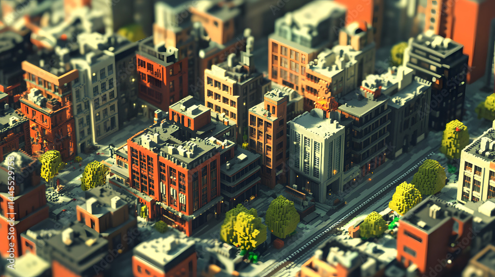 Fototapeta premium Voxel city 169 6.1
