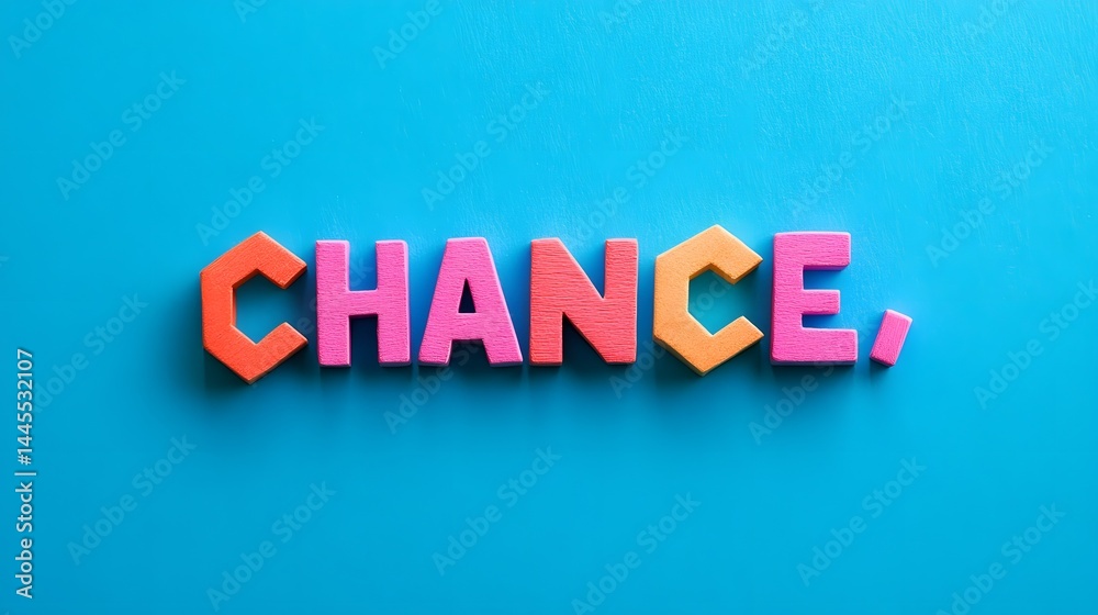 Fototapeta premium Colorful cubes spelling out the word Chance