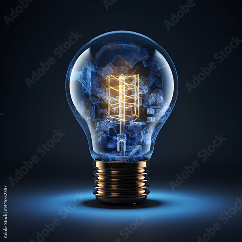 light bulb on dark background