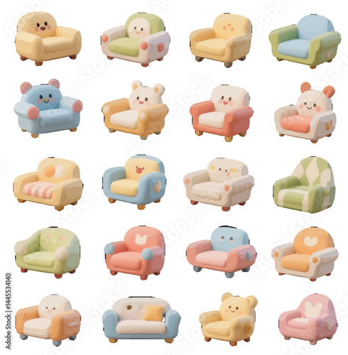 set of animals sofa