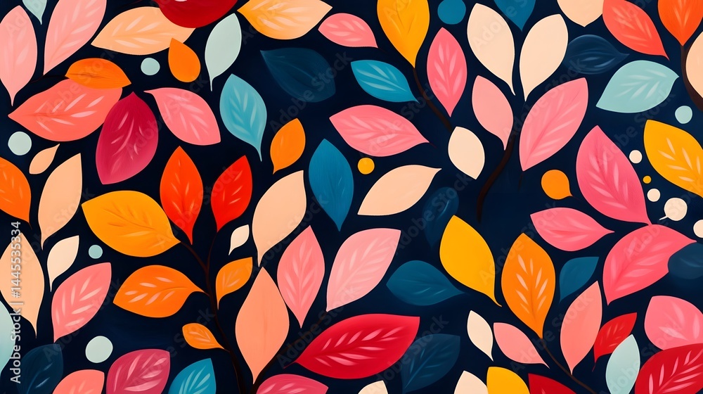 Vibrant autumn leaves pattern