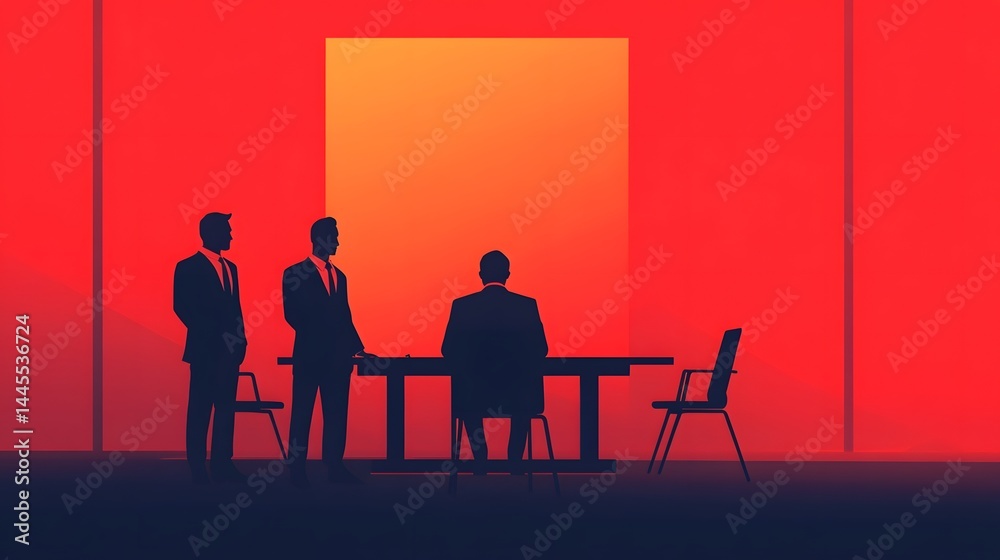 High-level business meeting in a conference room with diverse professionals discussing strategy and future growth.