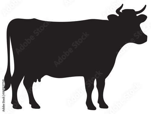 COW SILHOUETTE WHITE BACKGROUND