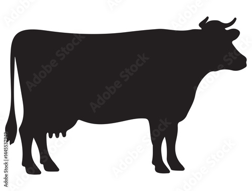 COW SILHOUETTE WHITE BACKGROUND