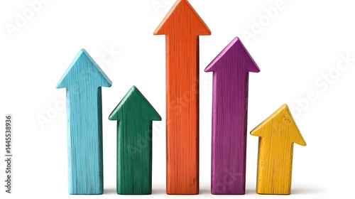 Upward arrows representing business growth and success