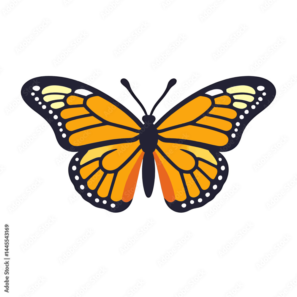 Fototapeta premium monarch-butterfly-illustration-clipart-vector