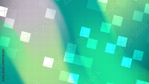 Abstract blue technology design featuring a geometric square pattern with light and shadow
