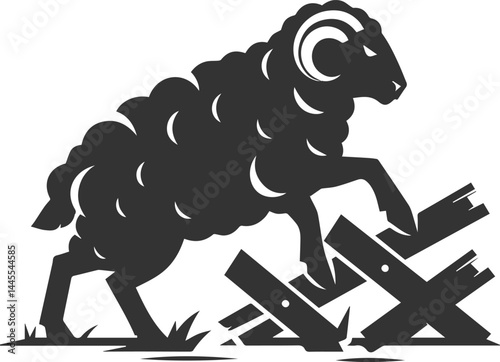 Vector sheep animal silhouette