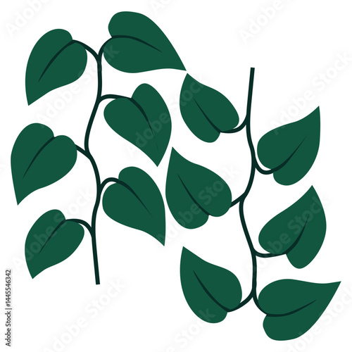 Minimal Green Vines – Elegant Botanical Flat Design