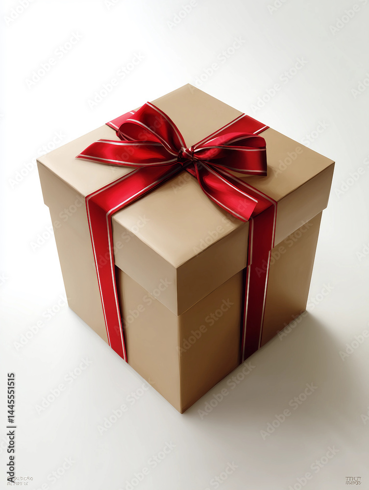 Obraz premium gift box with red ribbon