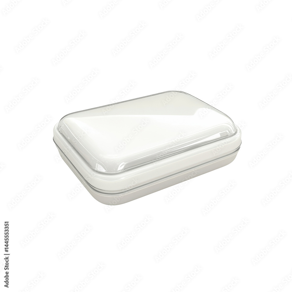 Modern White Rectangular Case with Transparent Lid - Product Mockup Modern White Rectangular Case with Transparent Lid - Product Mockup