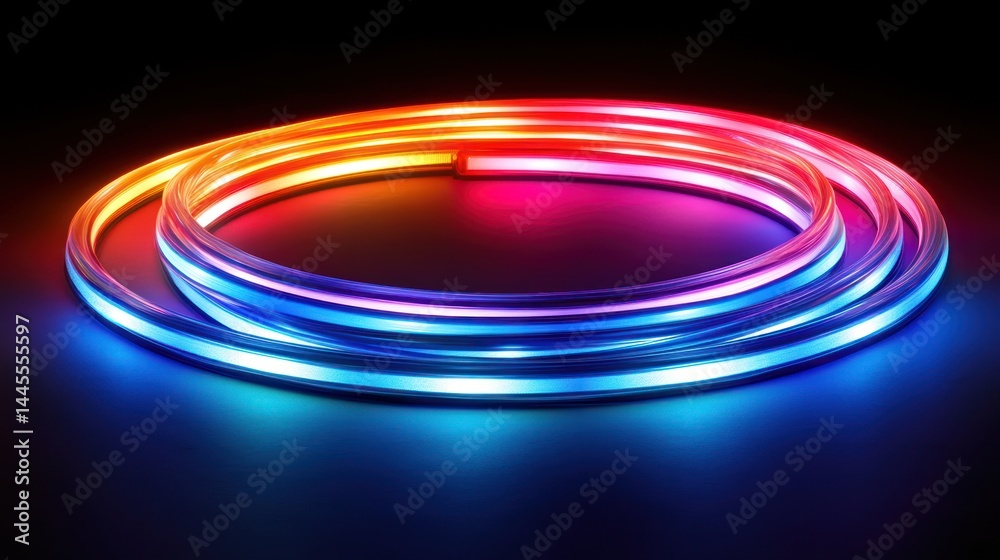 Colorful LED lights in concentric circles Colorful LED lights in concentric circles