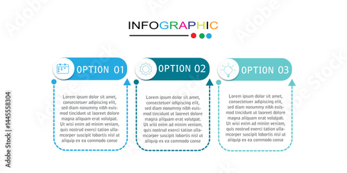 Vector infographic design with 3 options or steps for business concept vector illustration