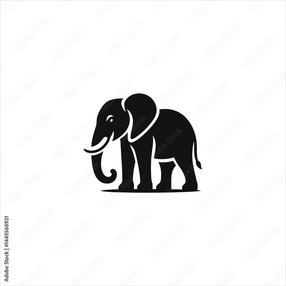 Obraz premium Elegant Elephant Vector Illustration – Wildlife Graphic Design