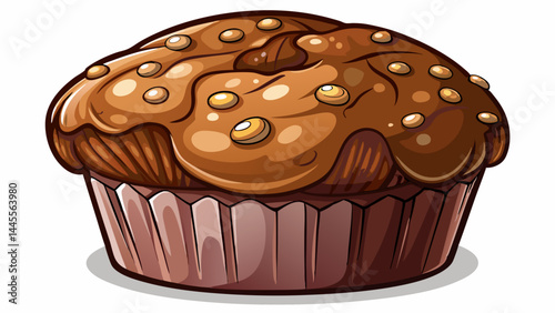 Freshly baked chocolate muffin with a fluffy, cracked top.
The rich color and airy texture shine in every detail.
Simple and delicious, a timeless treat.
Clean transparent background for flexible grap