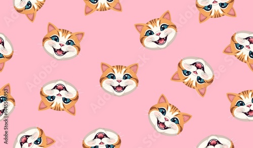 Cat seamless pattern background