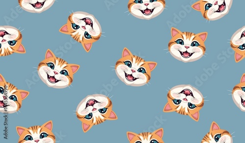 Cat seamless pattern background