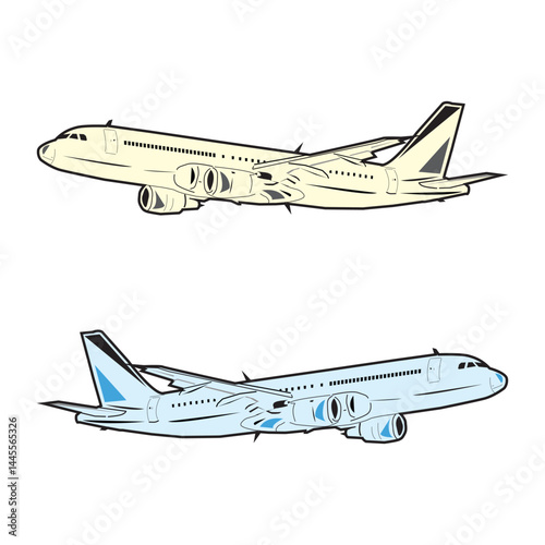 Print Air plane vector art five