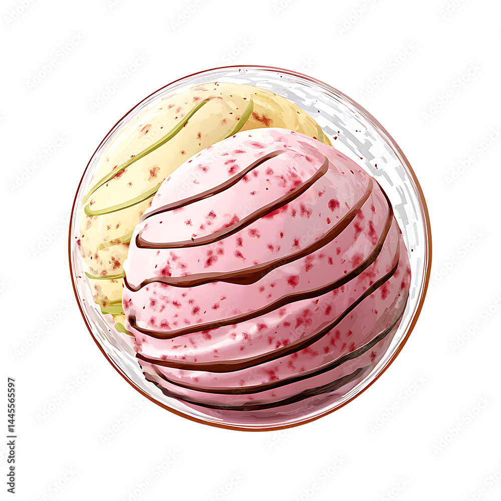 Fototapeta premium cream ball isolated on transparent white background in PNG format.
