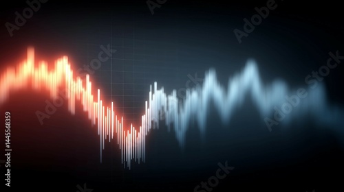 Stock market graph with downward trend,dropping stock prices,economic shock, financial crash