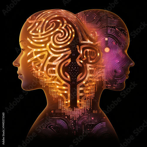 human head with brain