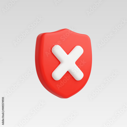 3d Realistic Shield Close Security vector Illustration