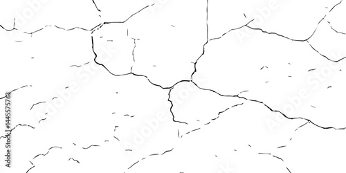 Cracks on the concrete wall. For designers to apply texture cracks to objects.Cracks isolated on white background. Texture for overlay. Wall Background. 
