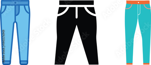 Minimal Pants Vector Icon Set - Casual & Fashion Design