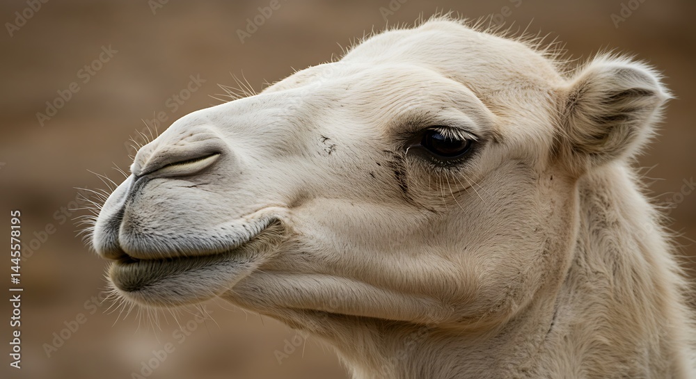 Fototapeta premium Close-up of Camel Face in Natural Outdoor Setting