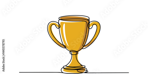 Trophy cup vector illustration icon. Trophy cup, award, vector icon. Champion cup winner trophy award
