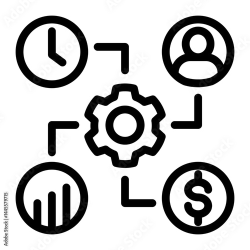 Resource Management Icon # Resource Allocation Pack # Outline Style