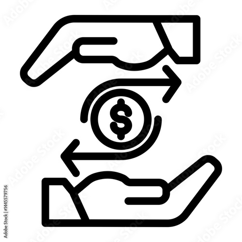 Money Allocation Icon # Resource Allocation Pack # Outline Style