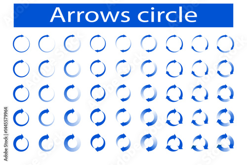 arrows circle set of 1, 2, and 3 spin arrow rotating elements clock wise direction. circular, reload, recycle, or rotation sign icon useful for infographics, web design. Vector illustration, clip art
