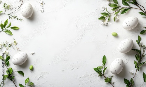 Happy Easter Day concept with colorful eggs isolated on white background and copy space Ai generation illustration